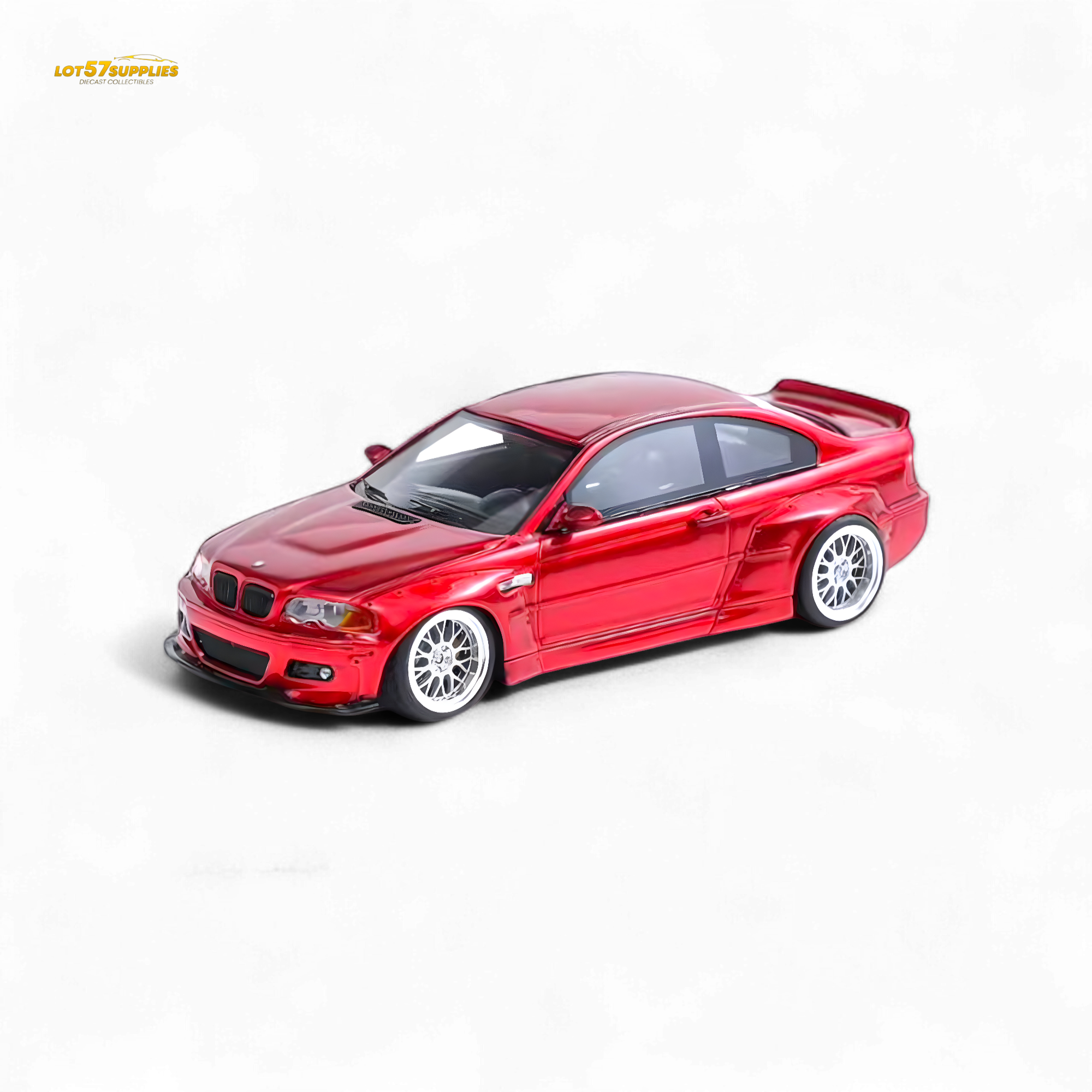 FLAME BMW M3 E46 Widebody Pandem in Metallic Red Resin 1:64 Main image