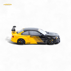 FLAME BMW M3 E46 Widebody Pandem in Black & Yellow Resin 1:64