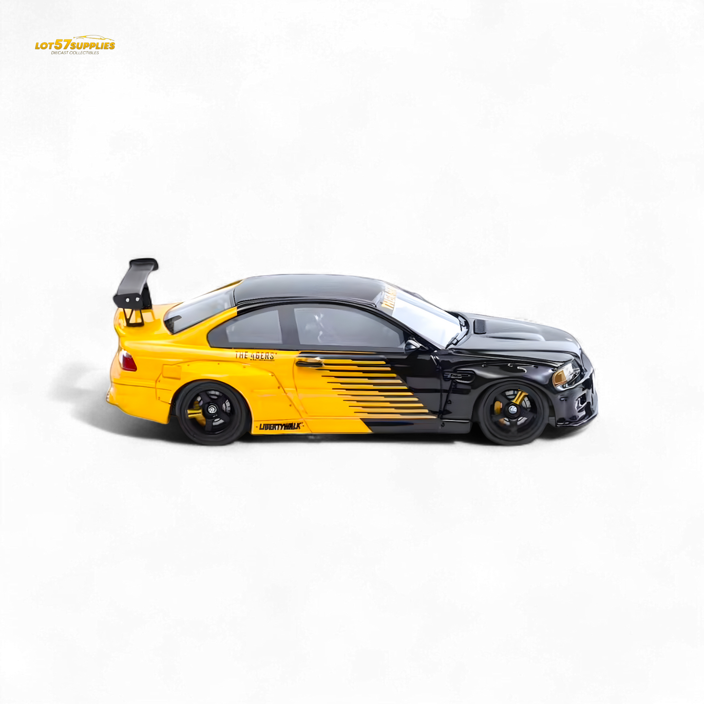 FLAME BMW M3 E46 Widebody Pandem in Black & Yellow Resin 1:64