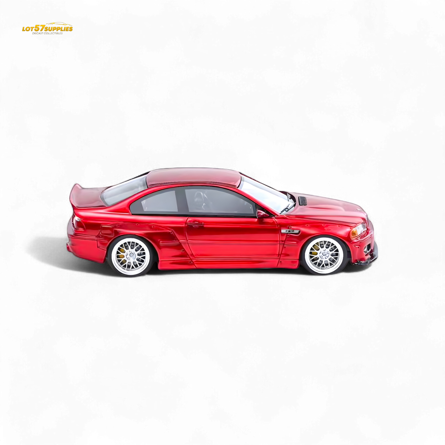 FLAME BMW M3 E46 Widebody Pandem in Metallic Red Resin 1:64