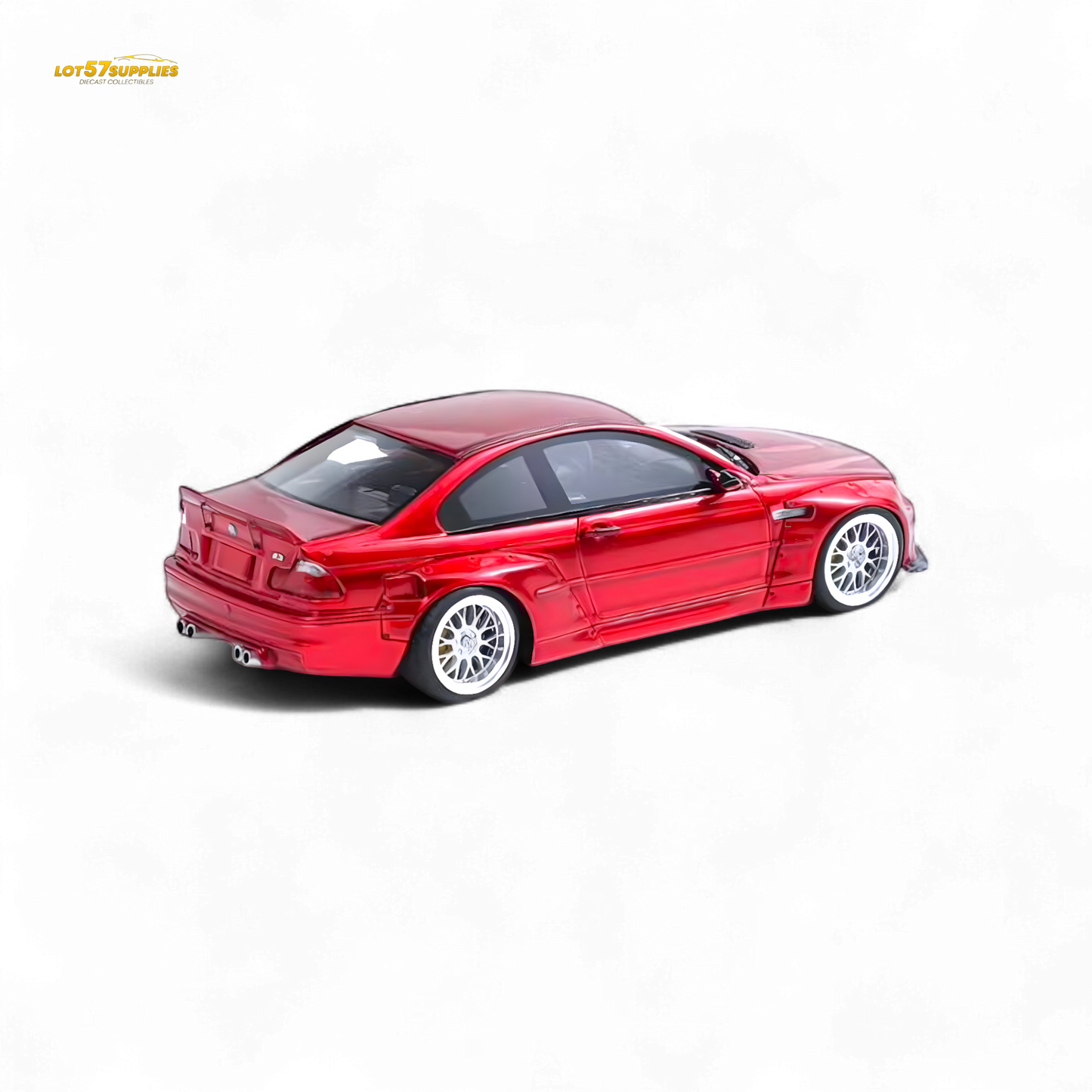 FLAME BMW M3 E46 Widebody Pandem in Metallic Red Resin 1:64