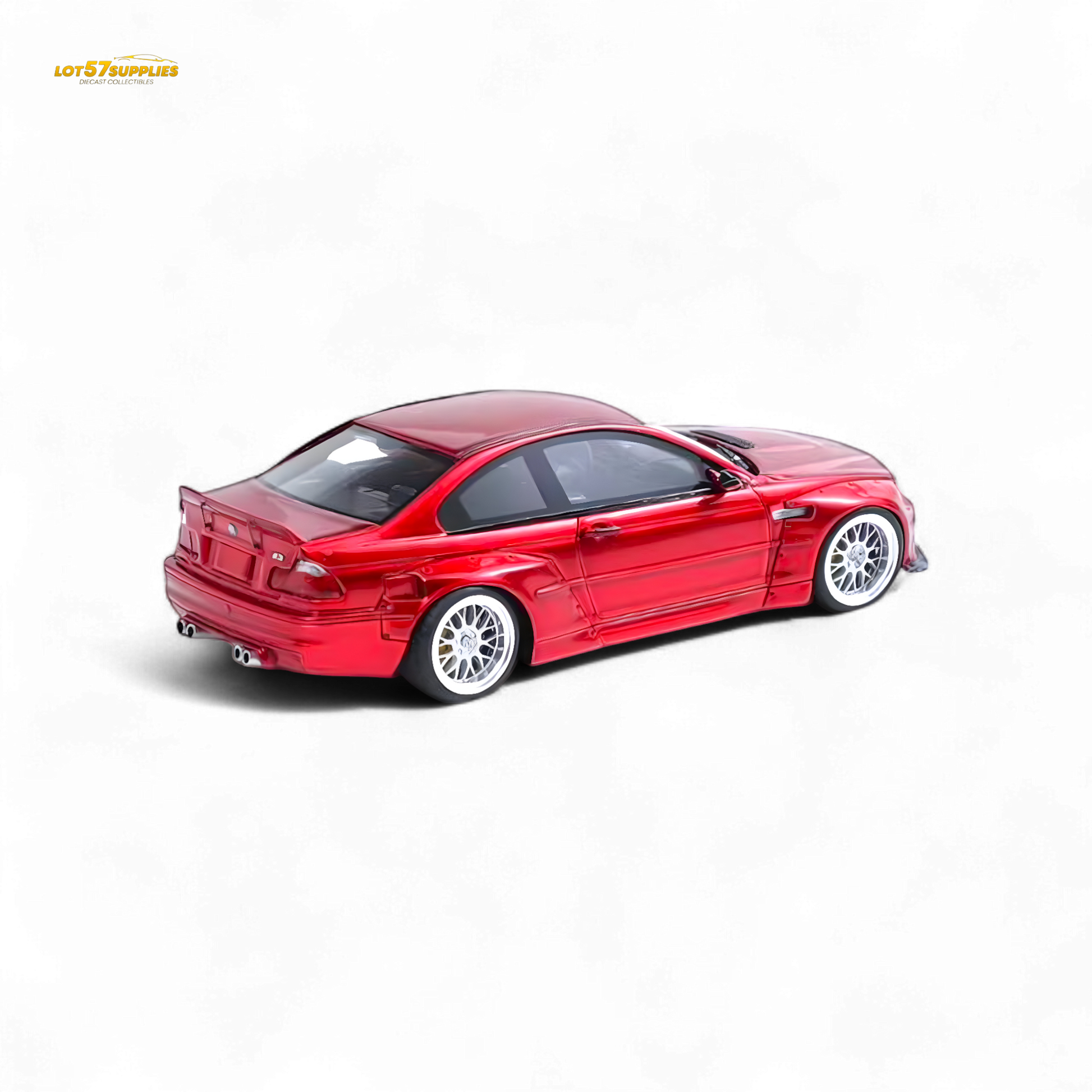 FLAME BMW M3 E46 Widebody Pandem in Metallic Red Resin 1:64