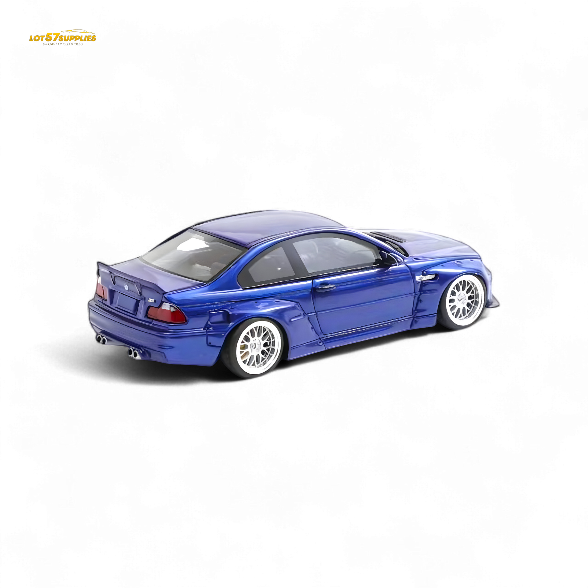 FLAME BMW M3 E46 Widebody Pandem in Metallic Blue Resin 1:64