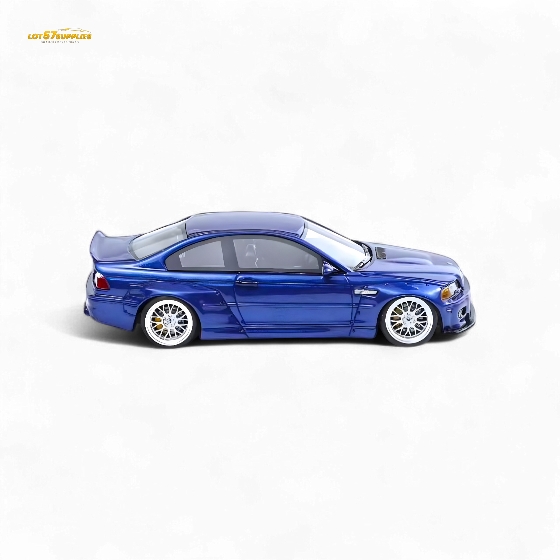 FLAME BMW M3 E46 Widebody Pandem in Metallic Blue Resin 1:64