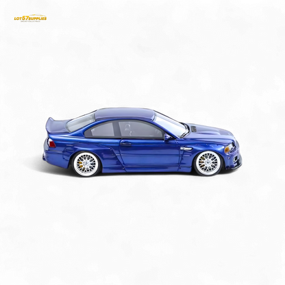 FLAME BMW M3 E46 Widebody Pandem in Metallic Blue Resin 1:64