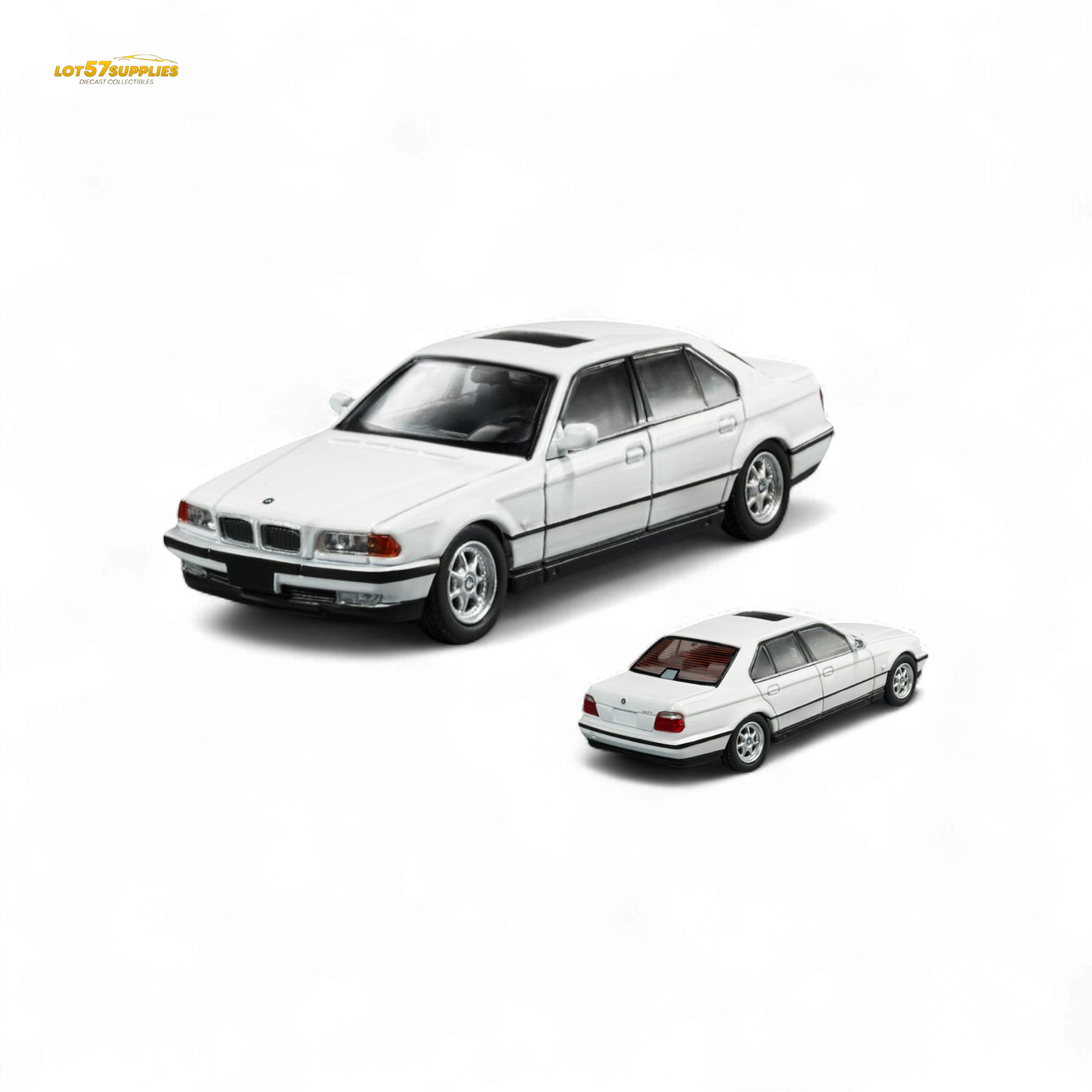 DCM BMW E38 740iL 7-Series in White 1:64