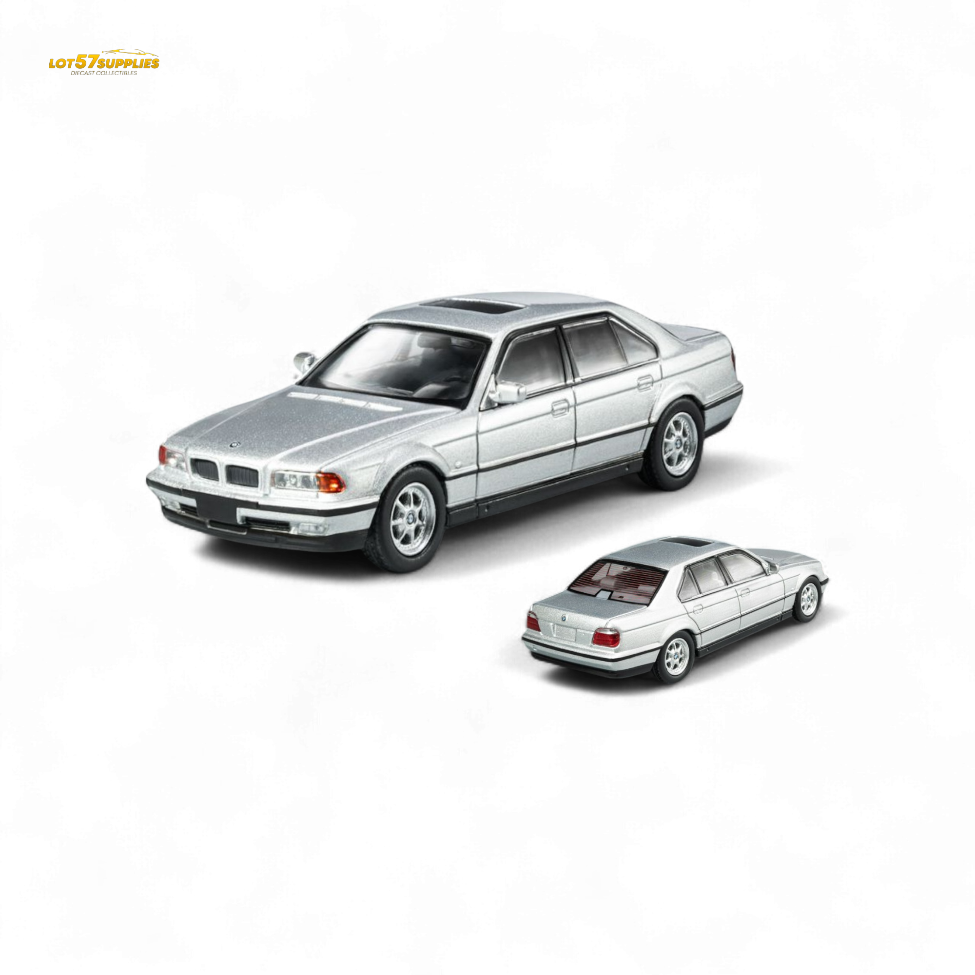 DCM BMW E38 740iL 7-Series in Silver 1:64