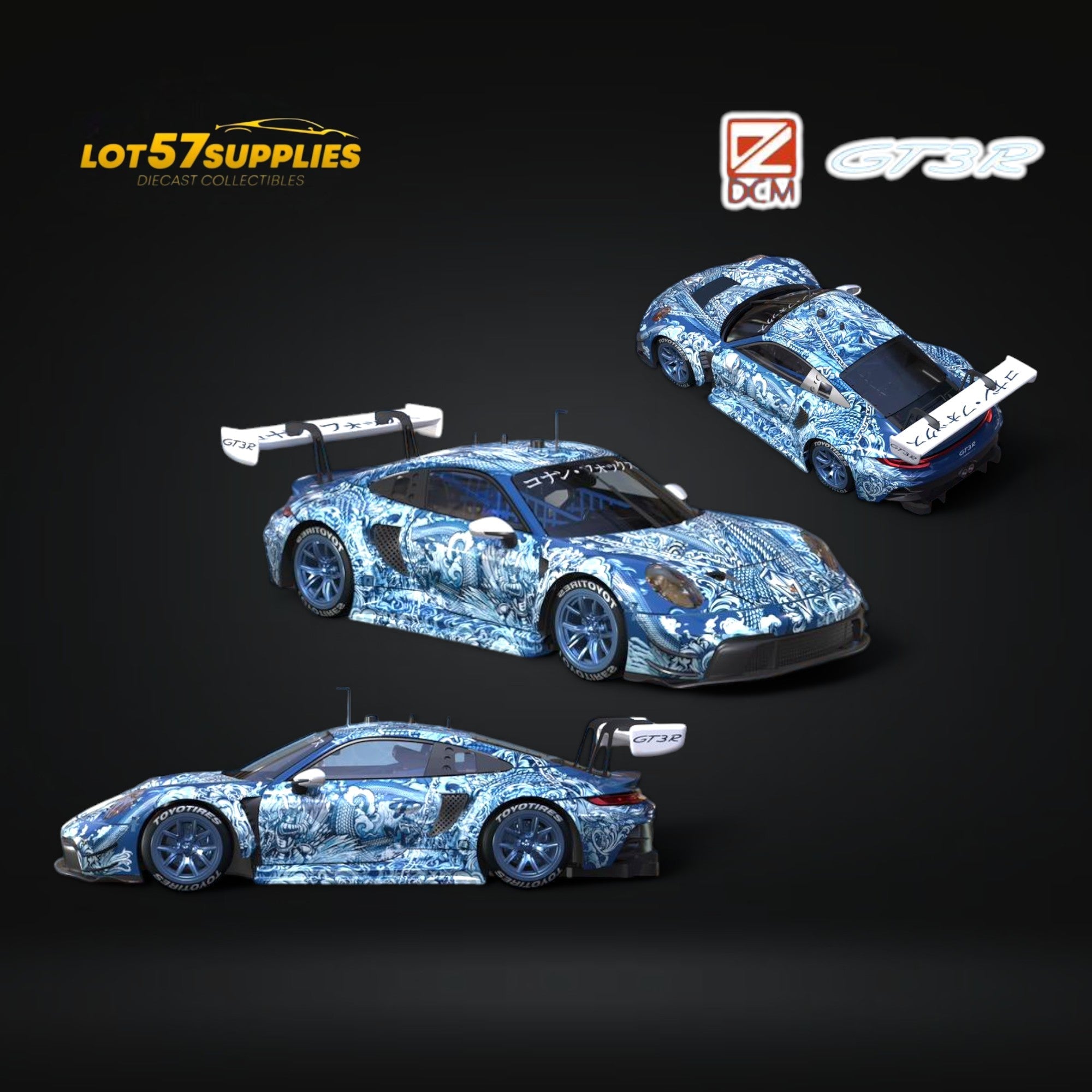 (Pre-Order) DCM Porsche 911 GT3 R in Green Ocean livery 1:64 Main image