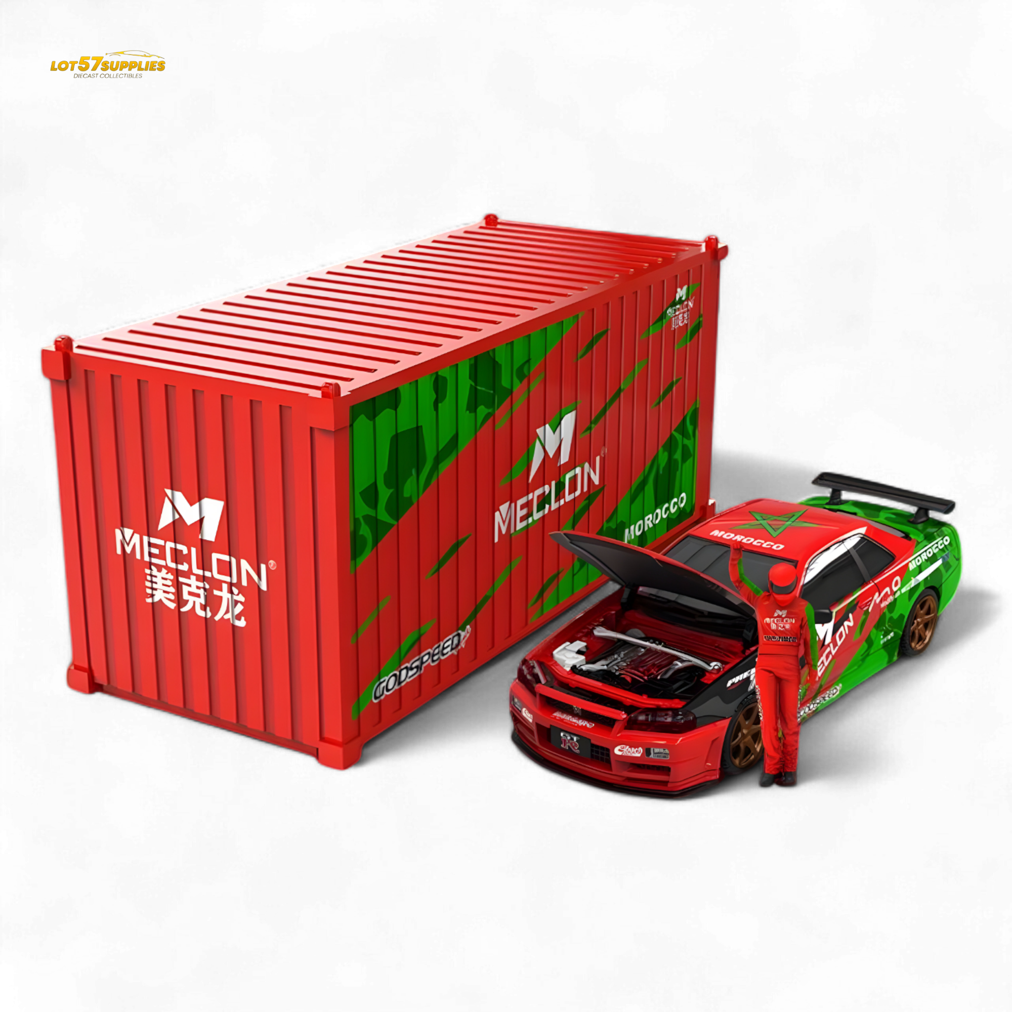 TimeMicro & MECLON GT-R R34 MECLON Container Set 1:64 - Collectors World Toys