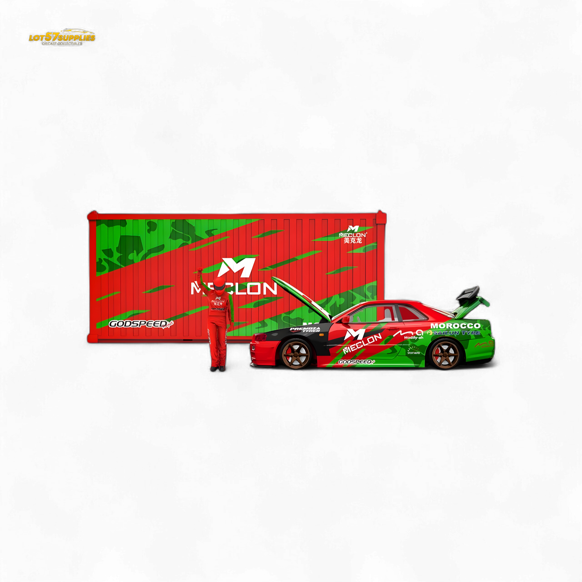 TimeMicro & MECLON GT-R R34 MECLON Container Set 1:64 - Collectors World Toys