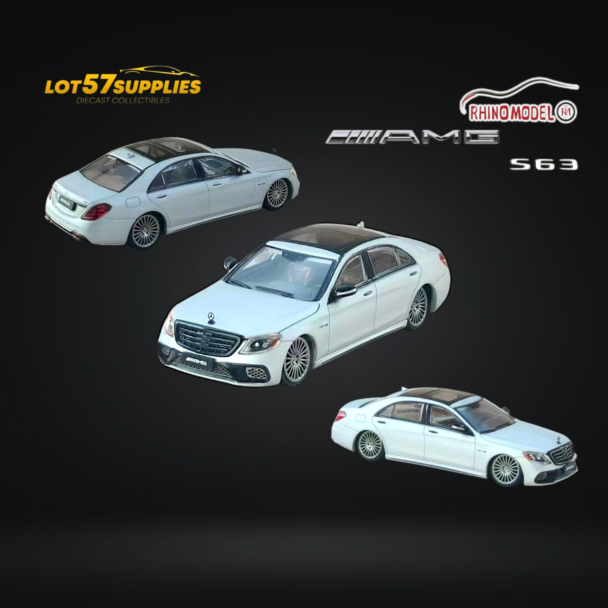 (Pre-Order) Rhino Model AMG S63 S Class 6th Gen W222 Matte Silver Bagged 1:64 - Collectors World Toys