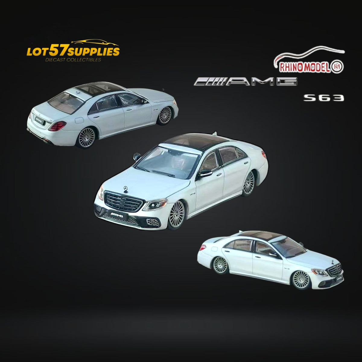 (Pre-Order) Rhino Model AMG S63 S Class 6th Gen W222 Matte Silver Bagged 1:64 - Collectors World Toys