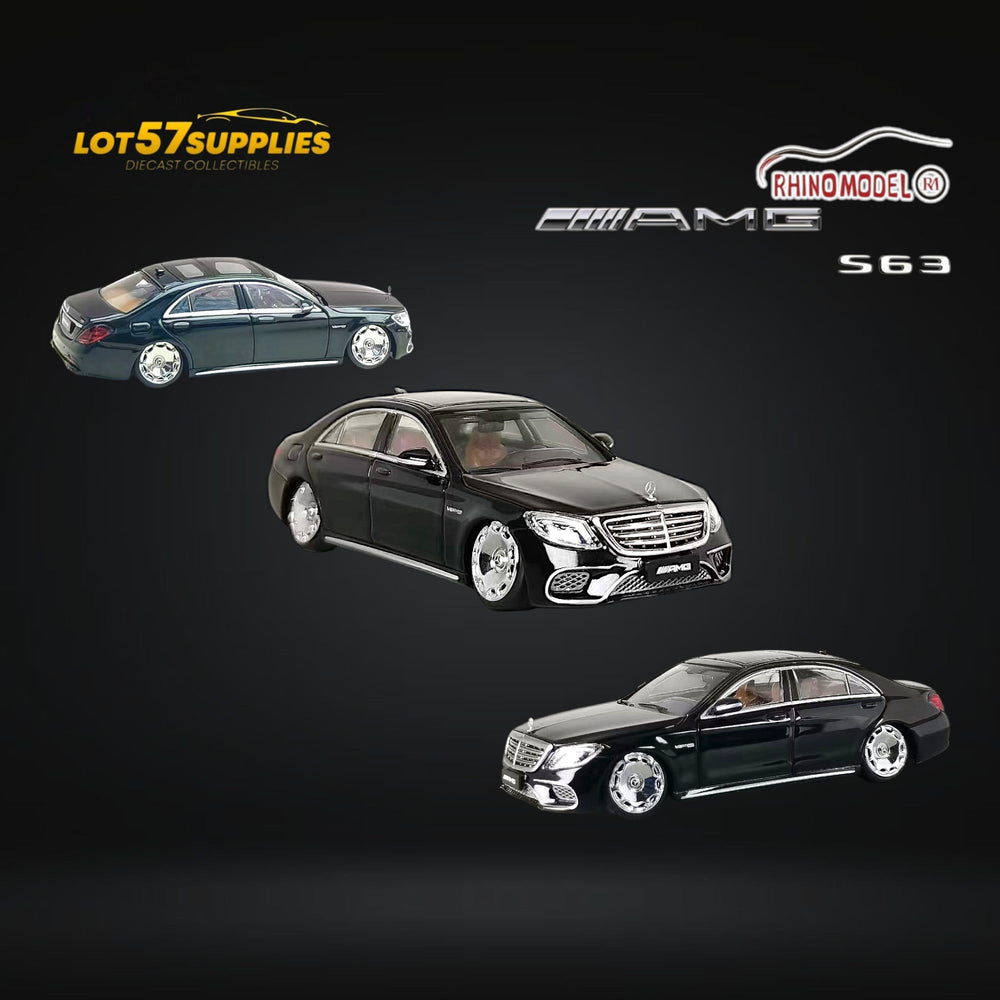 (Pre-Order) Rhino Model AMG S63 S Class 6th Gen W222 Black Bagged 1:64 - Collectors World Toys