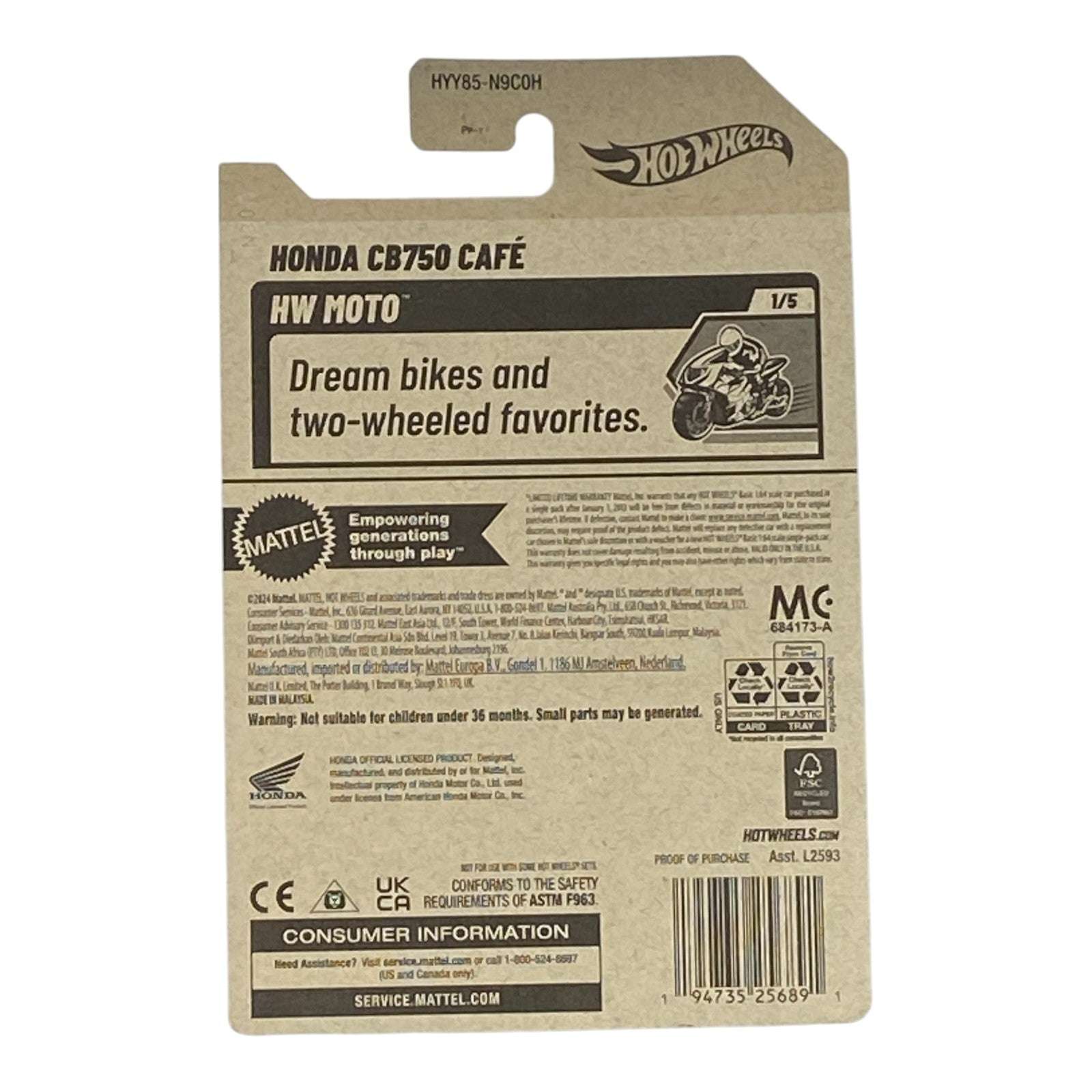 Hot Wheels Honda CB750 Cafe - HW Motto Series 1/5