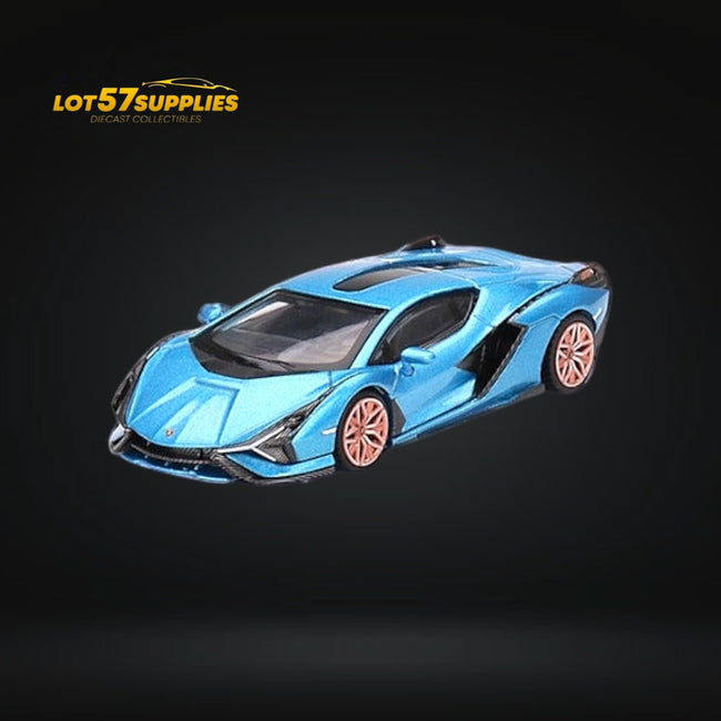 Mini-GT Lamborghini Sián FKP 37 Blu Aegir #573 1:64 MGT00573 - Collectors World Toys Hover Image