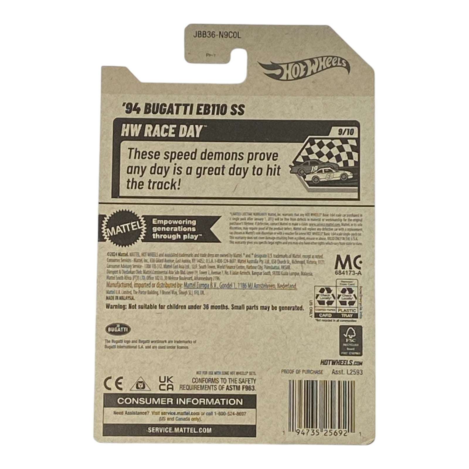 Hot Wheels '94 Bugatti EB110 SS - HW Race Day Series 9/10 Secondary image