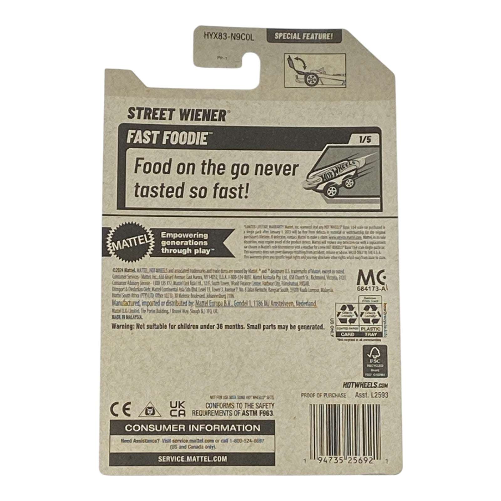 Hot Wheels Street Wiener Fast Foodie 1/5 Secondary image
