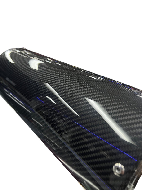 SPDZ1 Carbon Series Performance Muffler – 3" Inlet / 4.5" Burnt Tip (No-Weld Design)