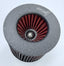 SPDZ1 High-Flow Performance Intake Filter – 3" Inlet, Pre-Oiled, Black Wrinkle w/ Red Media (Universal)