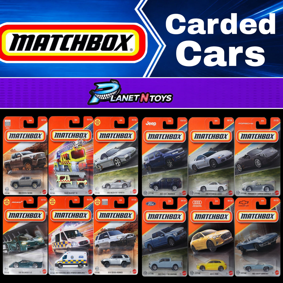 Matchbox 1:64 Diecast Assorted Carded Cars Main image