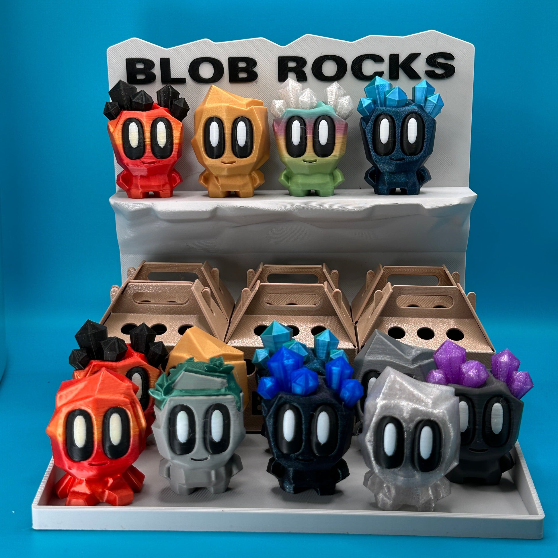 Blob Lab Rock w/ Optional Box | 3D Printed Desk Toy