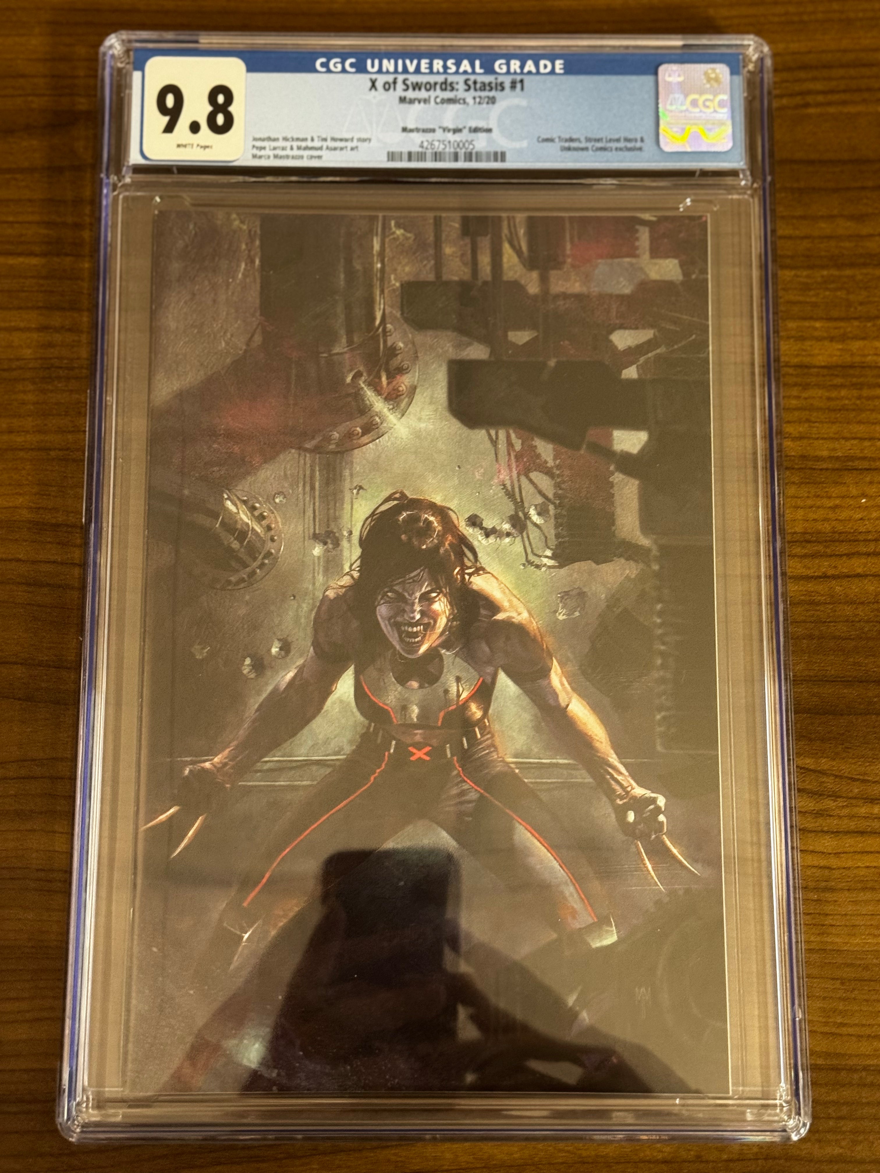 X OF SWORDS STASIS #1 MARCO MASTRAZZO UNKNOWN COMICS EXCLUSIVE VIRGIN VAR CGC 9.8 BLUE LABEL [IN STOCK] Main image