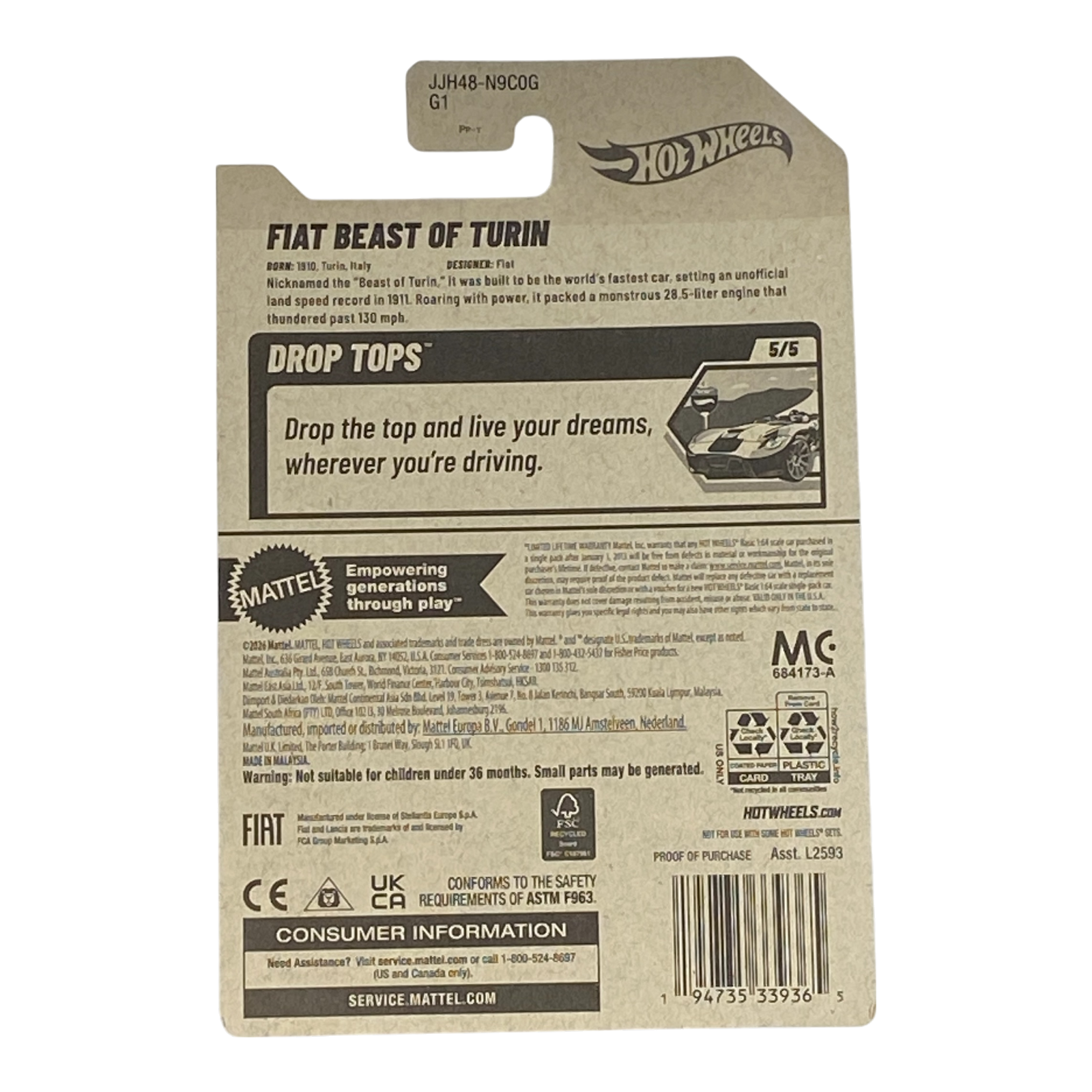 Hot Wheels Fiat Beast of Turin | Drop Tops Series 5/5