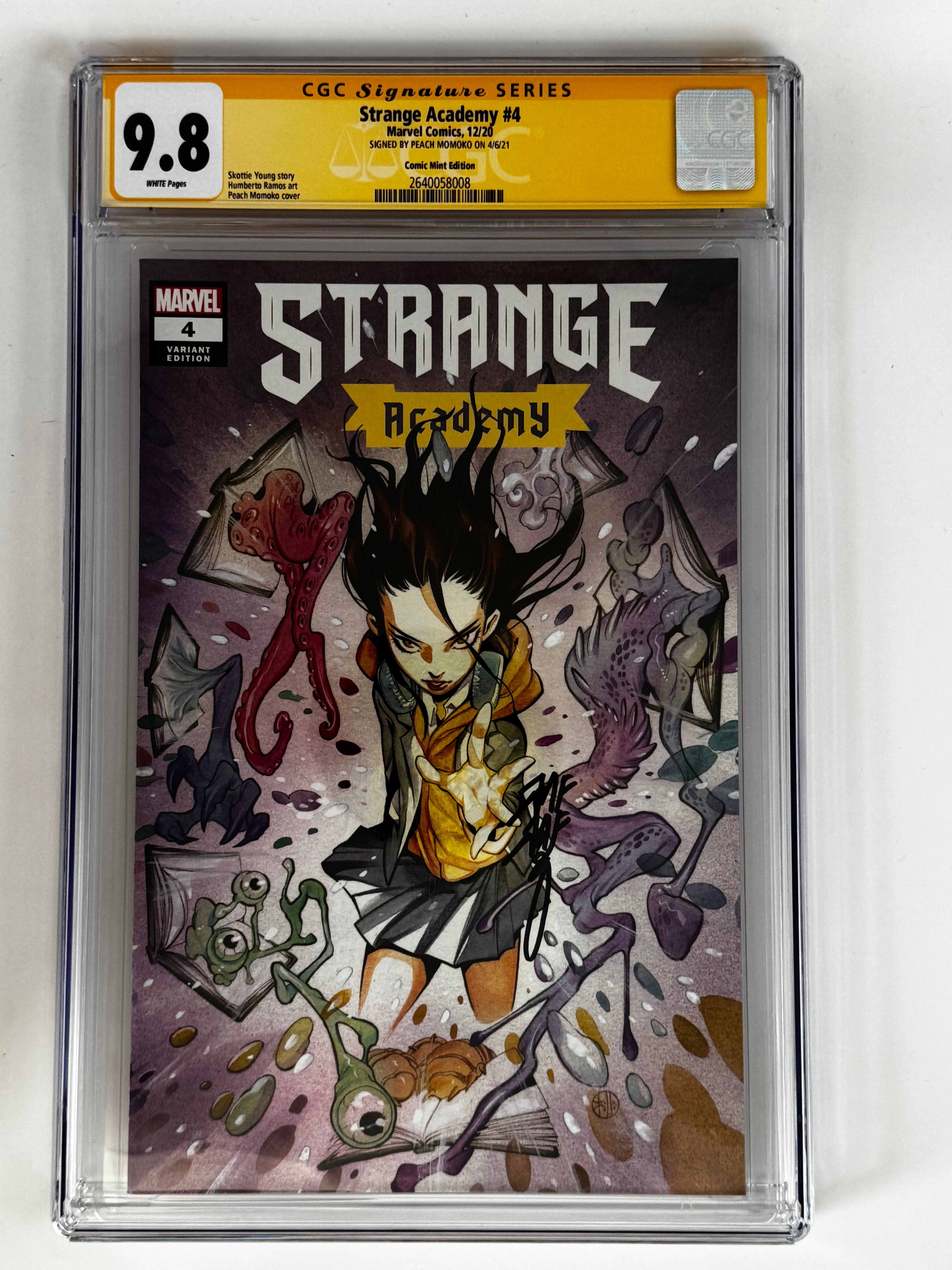 STRANGE ACADEMY #4 Peach Momoko Var Signed by Peach Momoko CGC 9.8 SS YELLOW Label[In Stock] Main image
