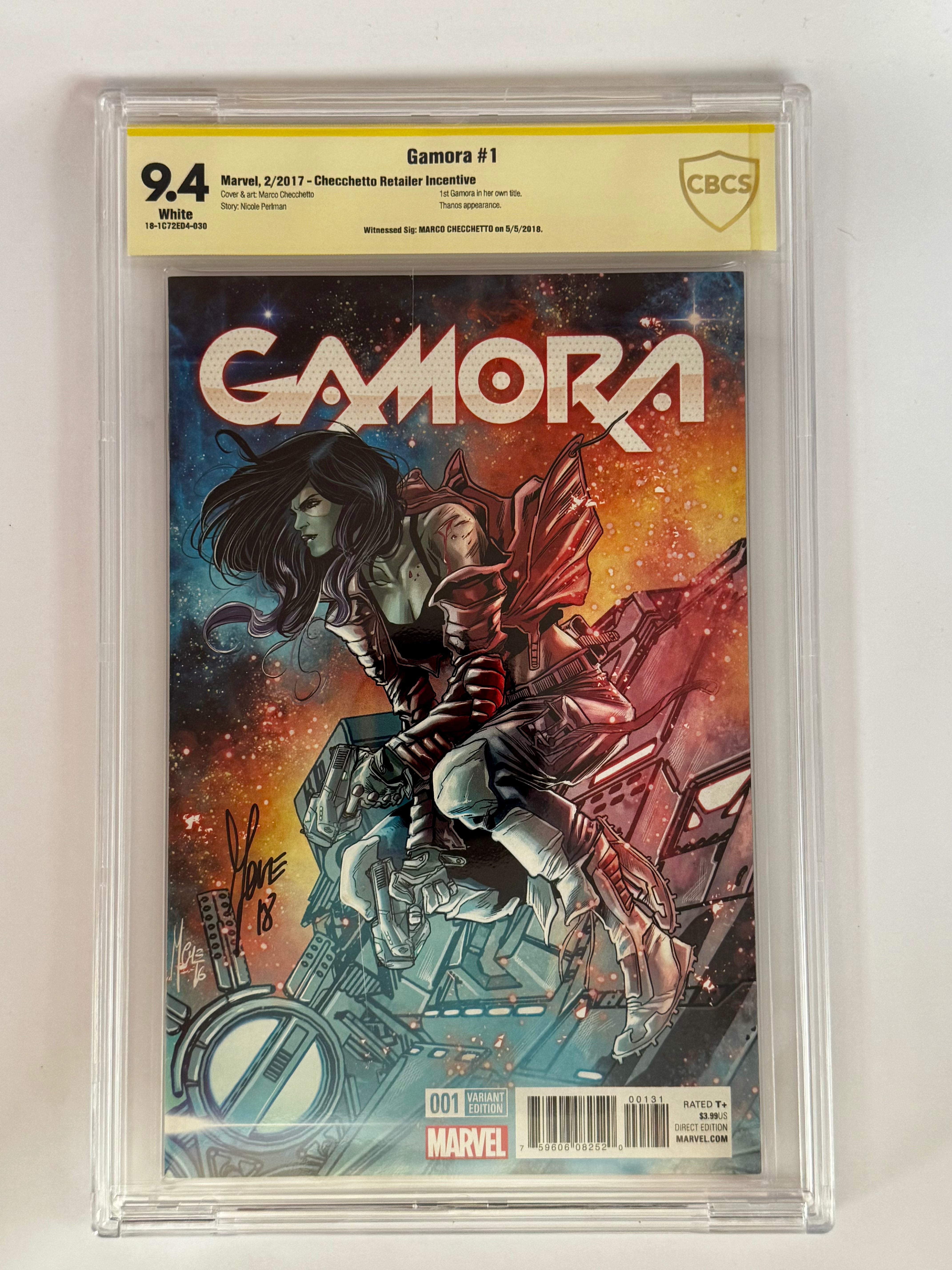 GAMORA #1 SIGNED BY CHACCHETTO | 1:25 VAR CBCS 9.4 SS YELLOW LABEL [IN STOCK] Main image
