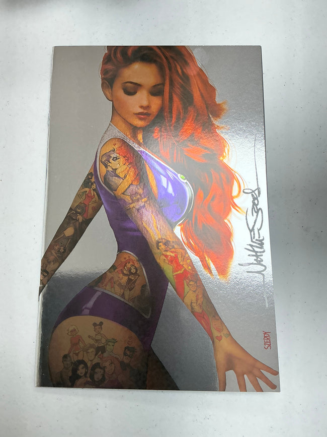 [Signed by Nathan Szerdy] [Foil] TITANS #1 NATHAN SZERDY TATTOO VIRGIN VAR [IN STOCK] - Collectors World Toys Hover Image
