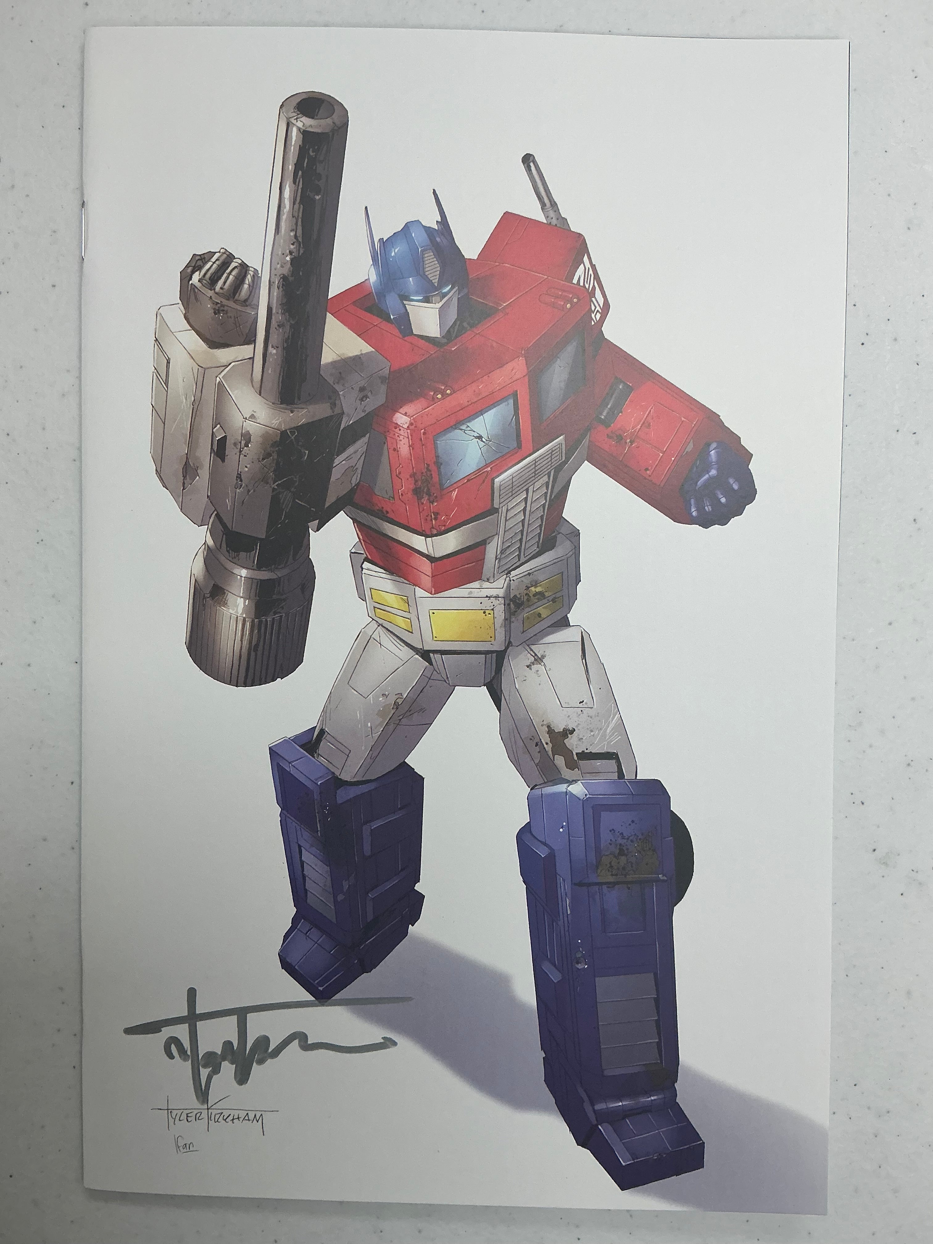 [Signed by Tyler Kirkham] Transformers #17 Unknown Comic Tyler Kirkham White Virgin Var [IN STOCK] - Collectors World Toys Main image