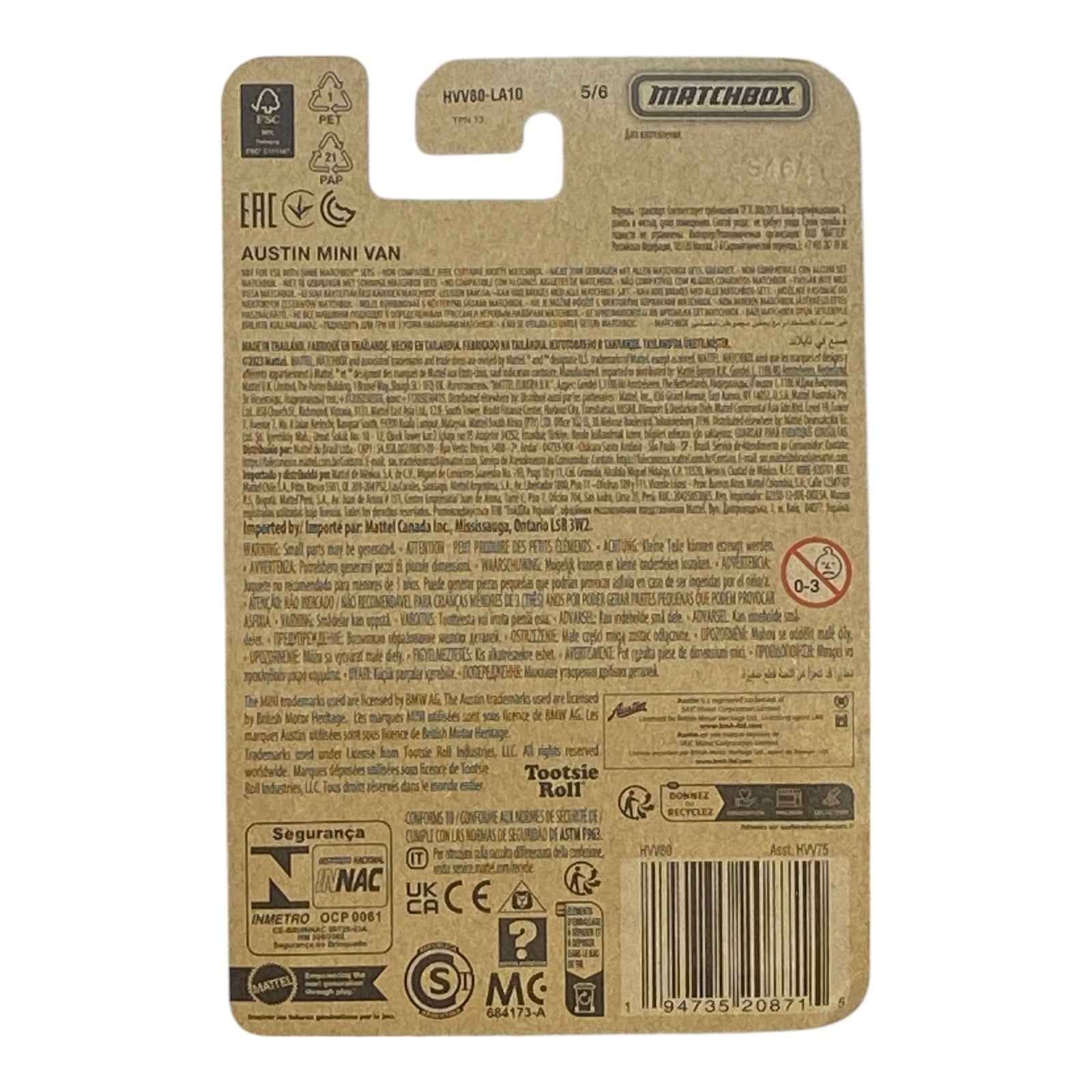 Matchbox Austin Mini Van - Sweet Rides Series 5/6 Junior Mints -