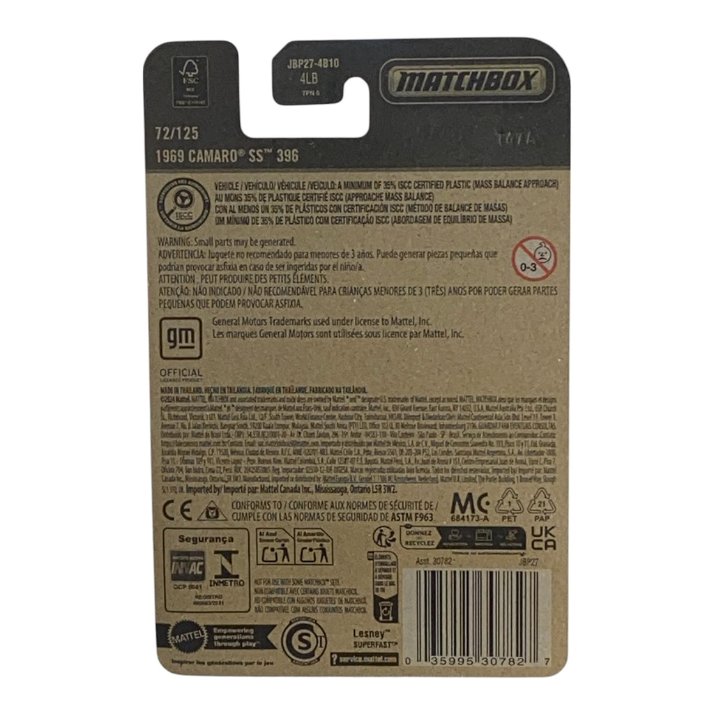 Matchbox 1969 Camaro SS 396 - 2025 Matchbox Series 72/125 -