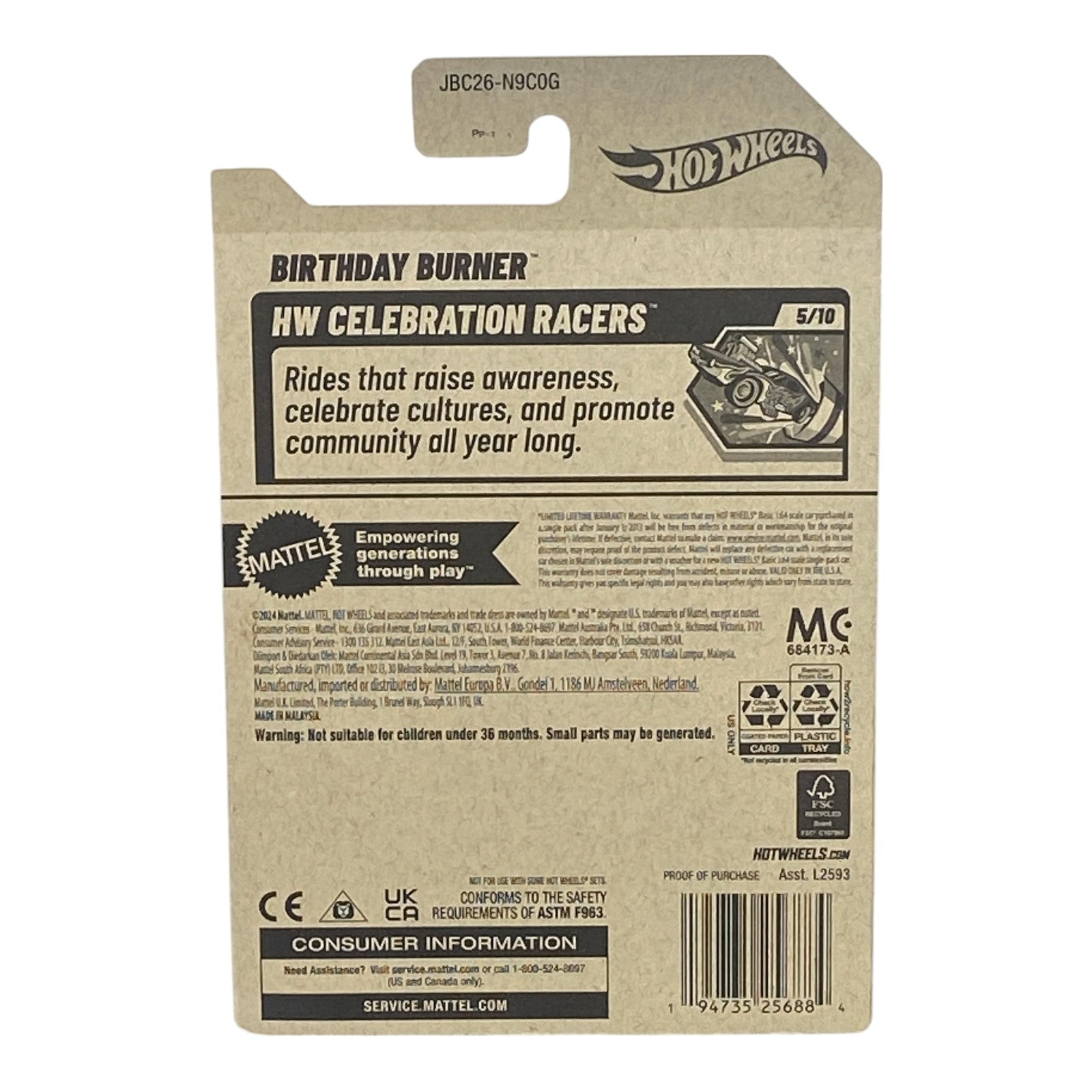 Hot Wheels Birthday Burner - Treasure Hunt - Celebration Racers Series 5/10 Secondary image