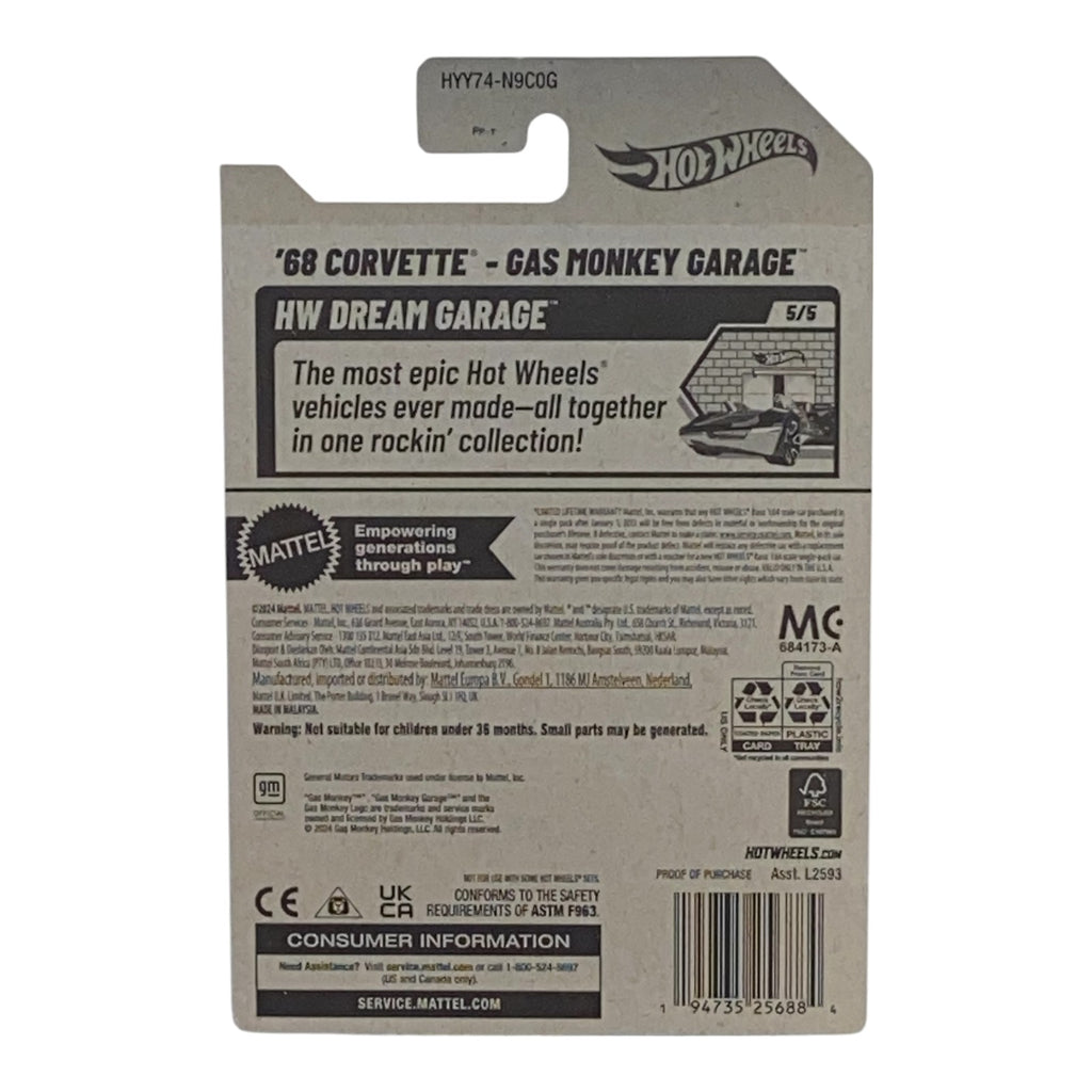 Hot Wheels '68 Corvette - Gas Monkey Garage - HW Dream Garage Series 5/5 -