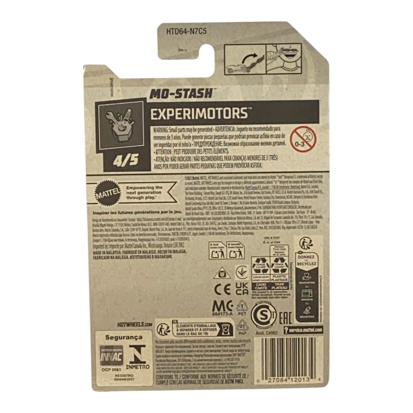 Hot Wheels Mo-Stash - Mustache-Themed Design - Experimotors Series 4/5 -