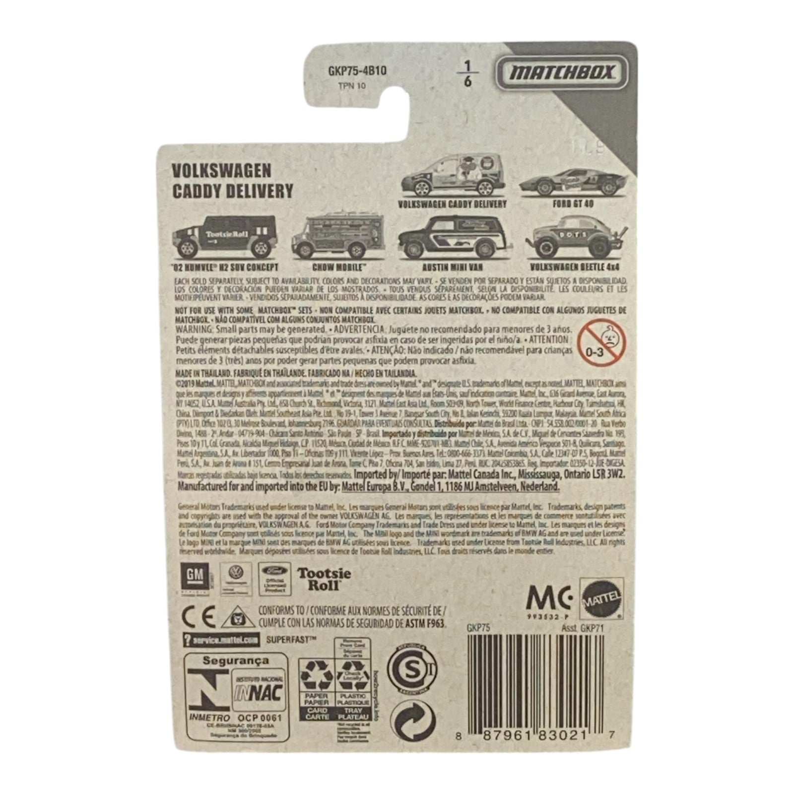 Matchbox Volkswagen Caddy Delivery - Tootsie Roll Pop - Matchbox Candy Series 1/6