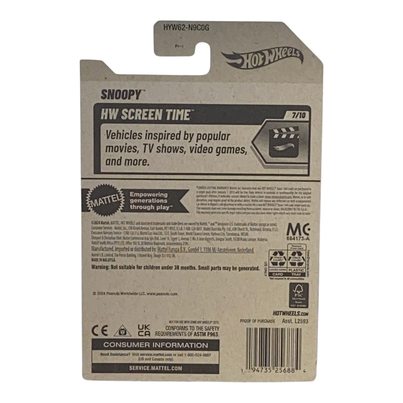 Hot Wheels Snoopy - HW Screen Time Series 7/10