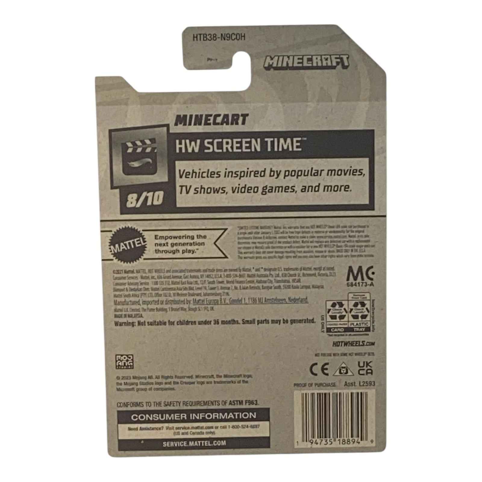 Hot Wheels Minecart 15 Year Anniversary - HW Screentime Series 8/10 Secondary image