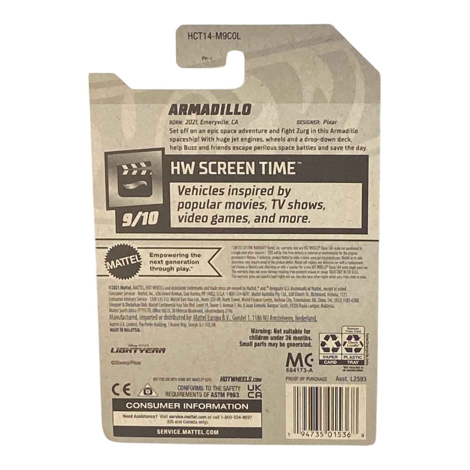 Hot Wheels Armadillo - Screen Time Series 9/10 (Ver 1)