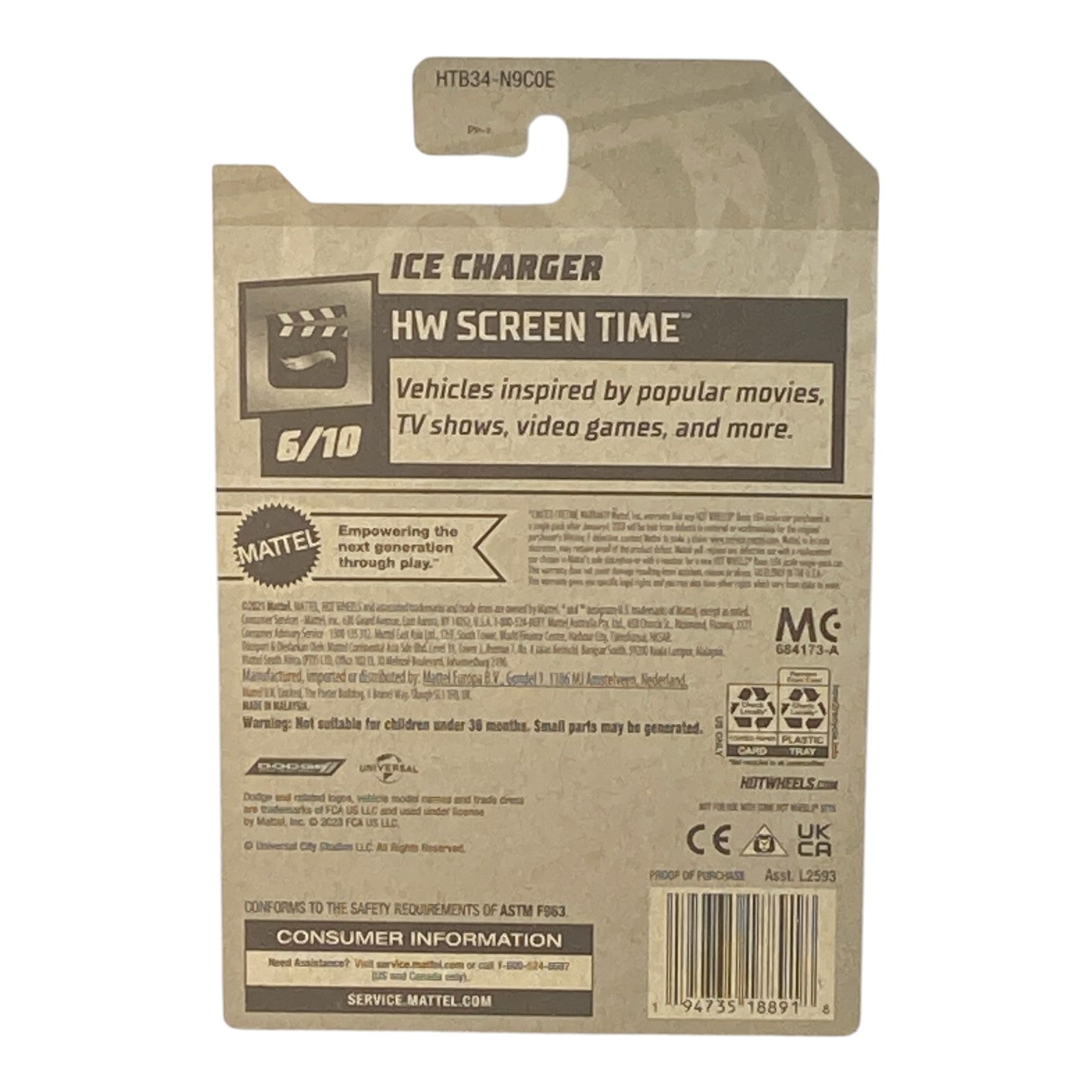 Hot Wheels Ice Charger - The Fate Of The Furious - HW Screen Time Series 6/10 -