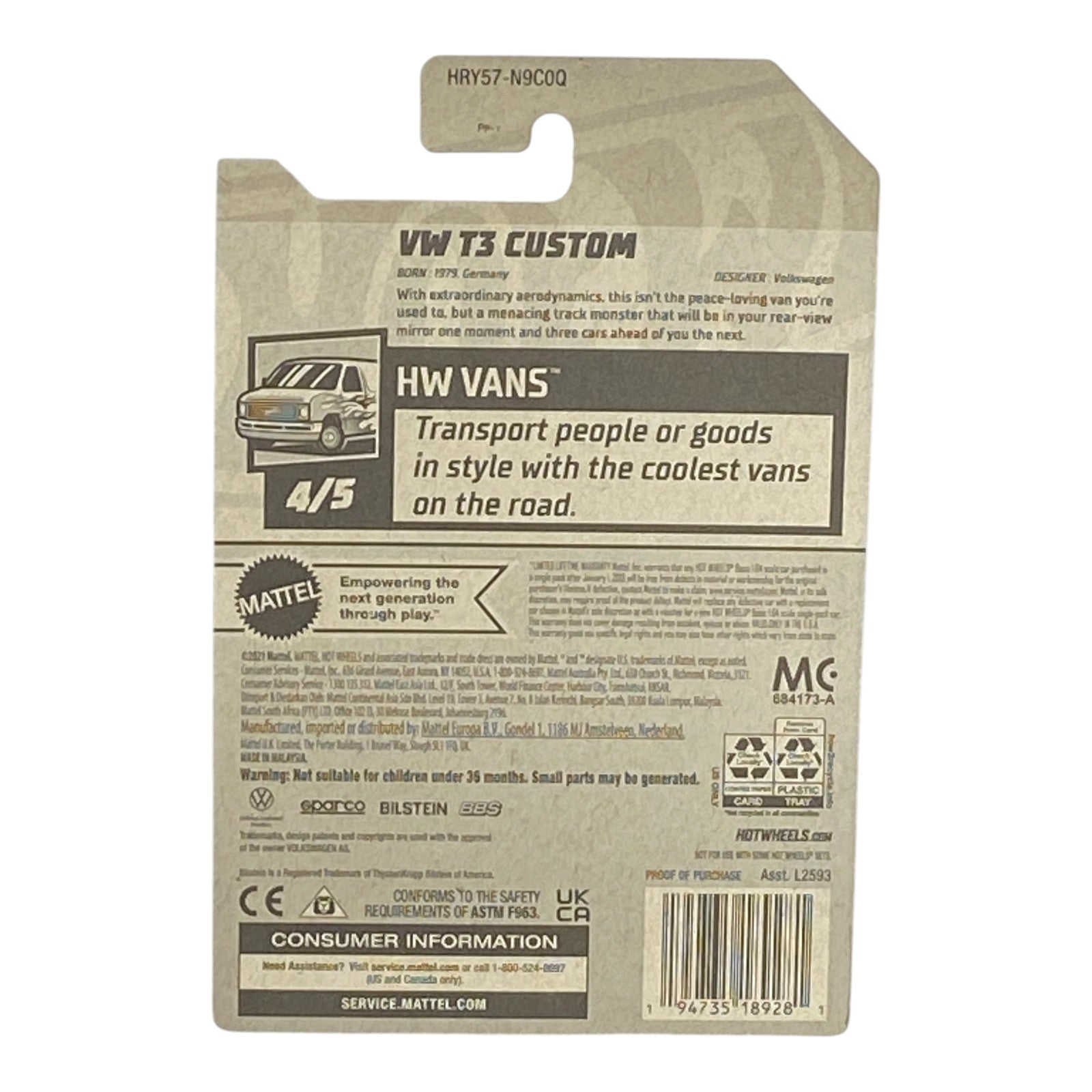 Hot Wheels VW T3 Custom - Vans Series 4/5 -