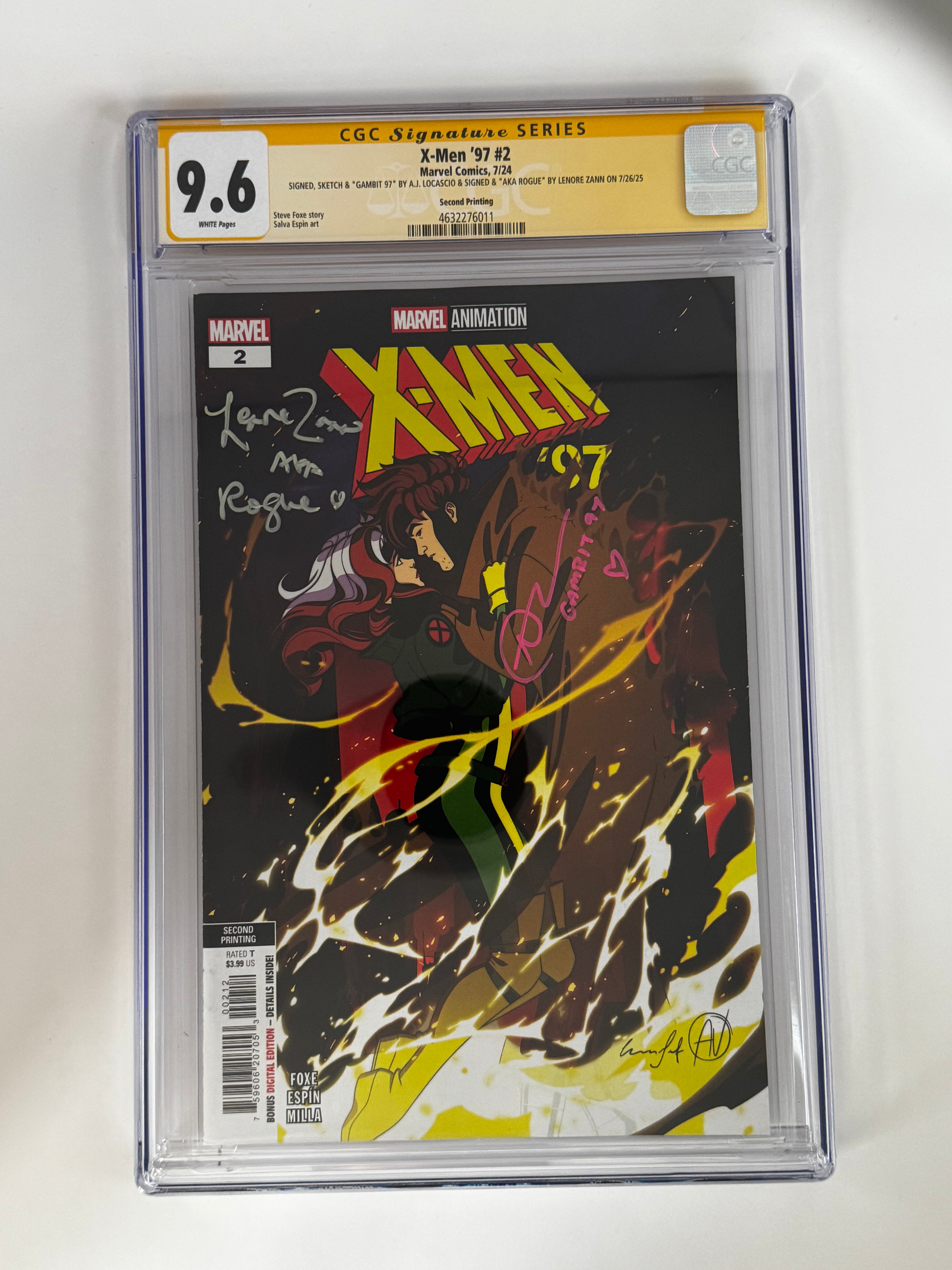 [DOUBLE SIGNED LENORE ZANN | AJ LOCASCIO] X-MEN '97 #2 CGC 9.6 Yellow Label 2nd PTG Steve Espin Var Main image