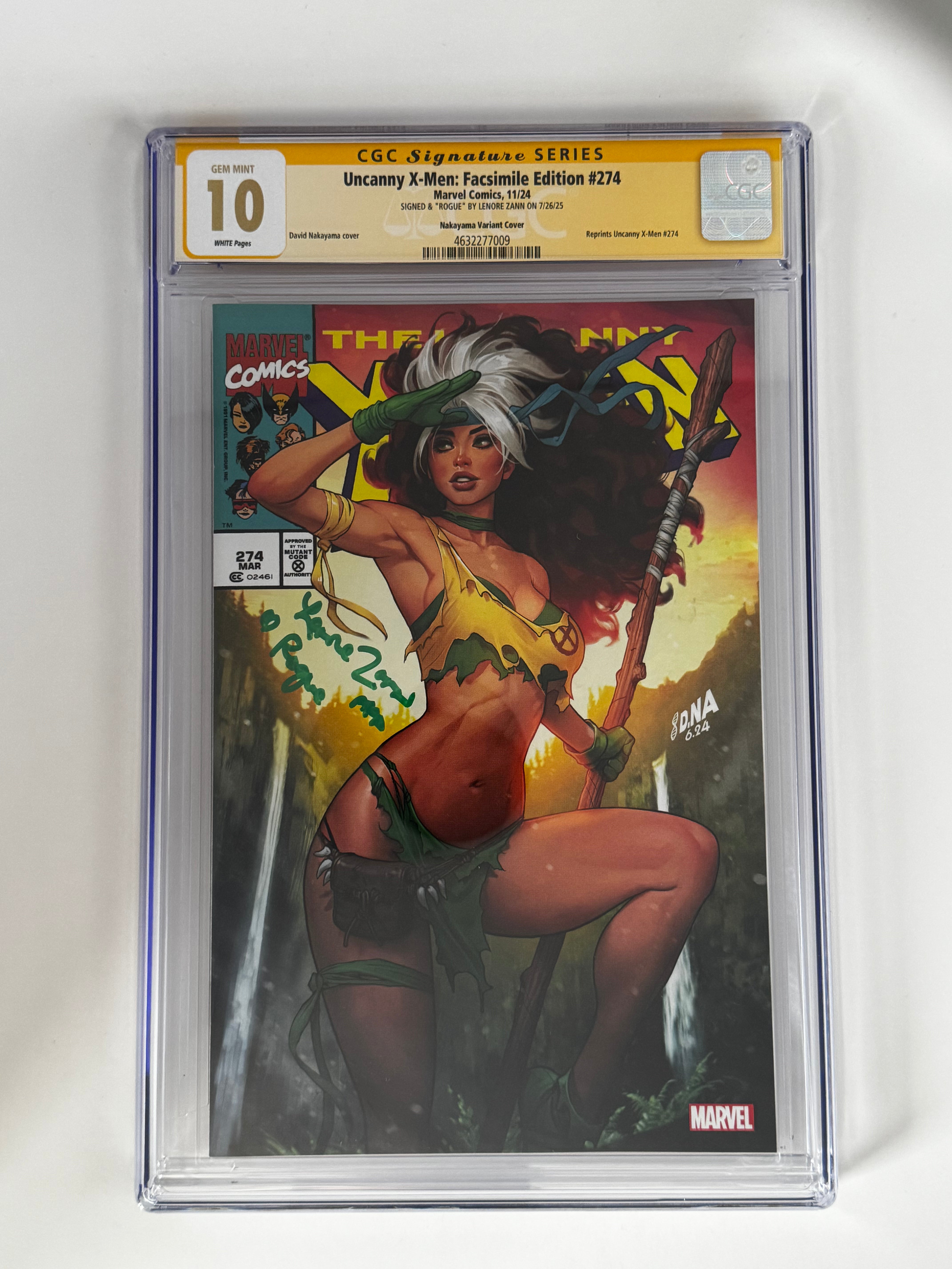 [Signed by Lenore Zann] Uncanny X-Men Facsimile Edition #274 CGC GEM MINT 10.0 Yellow Label Nakayama Exclusive Var Main image