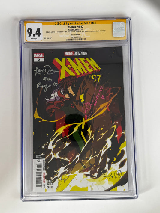 [DOUBLE SIGNED LENORE ZANN | AJ LOCASCIO] X-MEN '97 #2 CGC 9.4 Yellow Label 2nd PTG Steve Espin Var