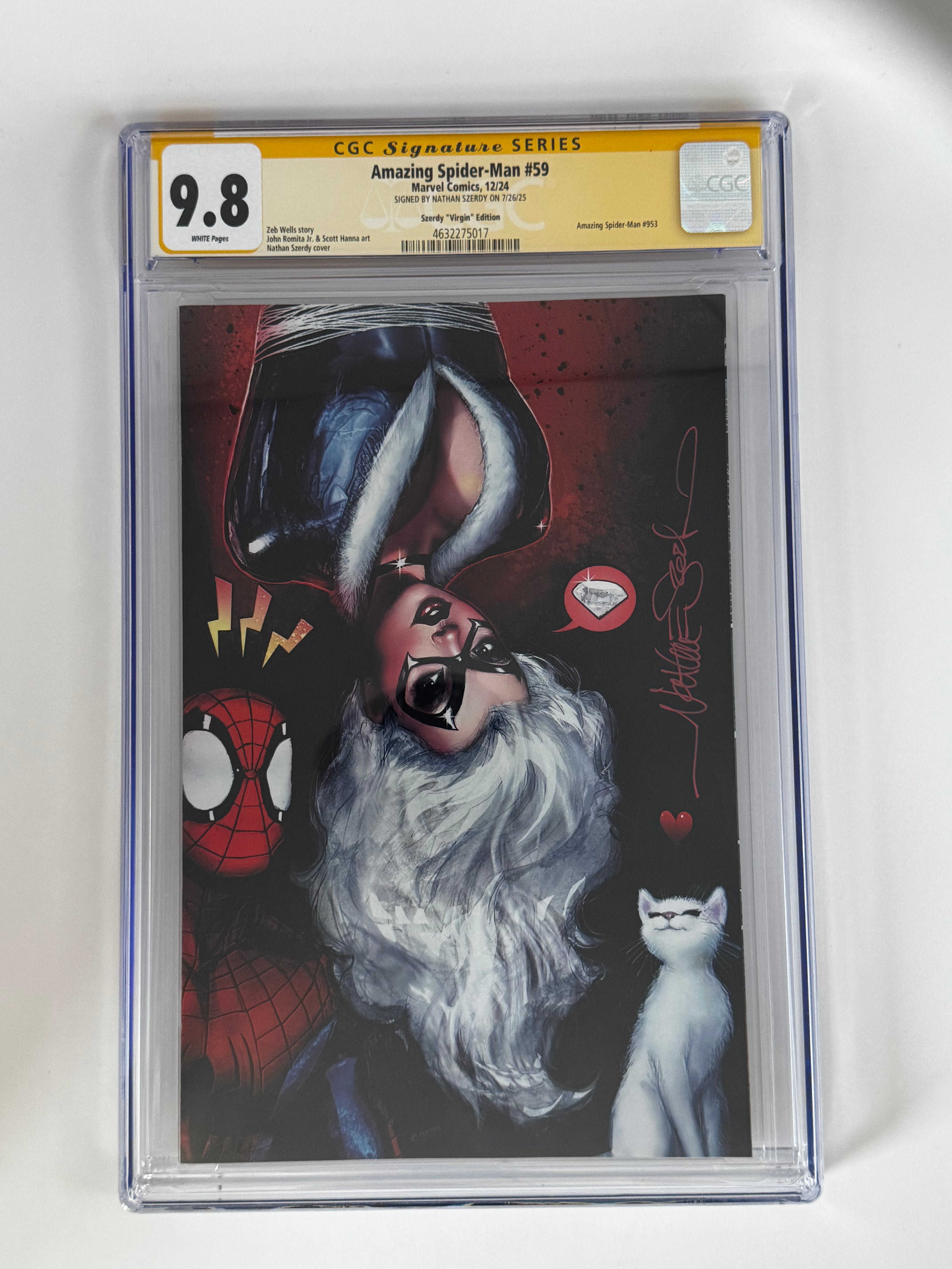 [Signed by Nathan Szerdy] Amazing Spider-Man #59 CGC 9.8 Yellow Label Szerdy Exclusive Virgin Var Main image