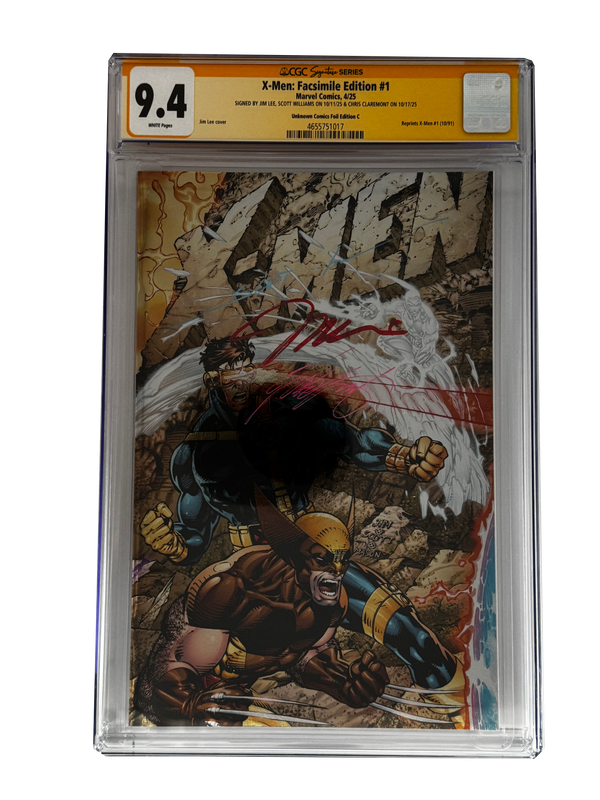 [TRIPLE SIGNED CGC YELLOW LABEL 4 PACK FOIL] X-Men 1991 #1 Facsimile Jim Lee | Claremont | Williams Cover Var [Set #3]
