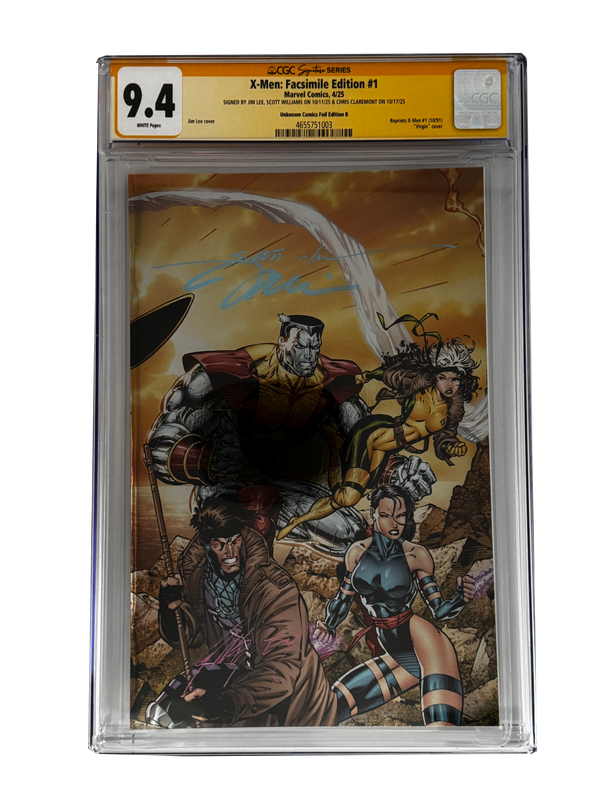 [TRIPLE SIGNED CGC YELLOW LABEL 4 PACK FOIL] X-Men 1991 #1 Facsimile Jim Lee | Claremont | Williams Cover Var [Set #3]