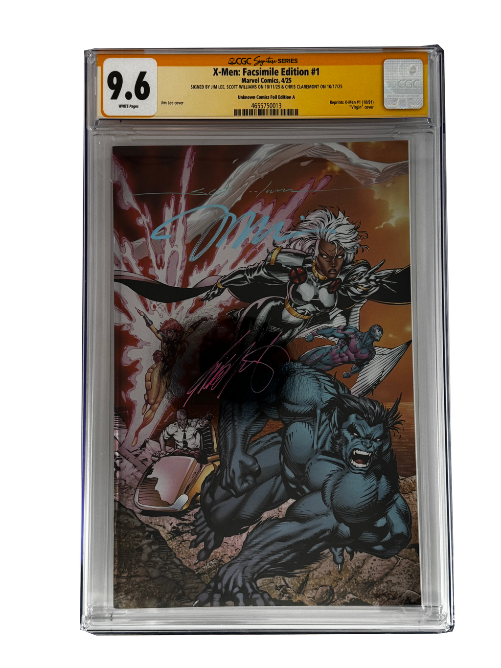 [TRIPLE SIGNED CGC YELLOW LABEL 4 PACK FOIL] X-Men 1991 #1 Facsimile Jim Lee | Claremont | Williams Cover Var [Set #3]