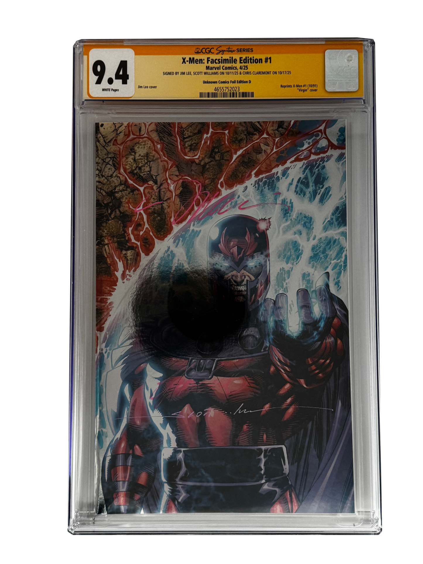 [TRIPLE SIGNED CGC YELLOW LABEL 4 PACK FOIL] X-Men 1991 #1 Facsimile Jim Lee | Claremont | Williams Cover Var [Set #3]